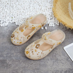 [Free Shipping] Summer Beach Perforated Sandals For Women Dual-Use Soft-Soled Non-Slip Crystal Shoes Suitable For Mothers And Nurses Outdoor Jelly Shoes For Women