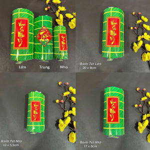 Mô Hình Bánh Chưng Bánh Tét Dưa Hấu Đỏ Trang Trí Decor Tết Bằng Giấy Bìa Cao Cấp Phụ Kiện Trang Trí Năm Mới