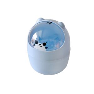 CANICECA Waterproof Desktop Trash Can Colorful Flip Lid Wastebasket with Lid Desktop Decoration Smudge-proof Small Garbage Can OfficeBedroomDorm