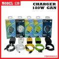 Charger Super VOOC Model 139 GAN 180W Quick Charger Batok + Kabel USB Fast Charging For Android. 