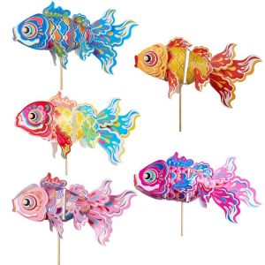MADEWITH Waterproof Year Koi Fish Lantern DIY Material Package Traditional Chinese Style Ancient Year Lantern Festival Atmosphere Luminous Hand-held Lantern Mid-Autumn Festival
