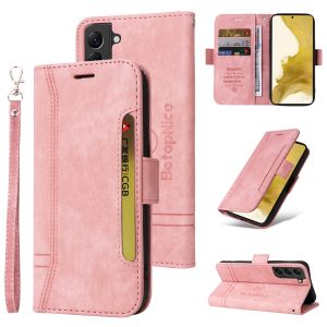 Case For Samsung S20/S20+/S20 Ultra/S20 FE/S21/S21+/S21 Ultra/S21 FE/S22/S22+/S22 Ultra/S23/S23+/S23 Ultra Leather Wallet Cover with Magnetic Stand Card Slots Hand Strap Phone Casing