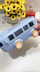 CQW.NO1 500ml Bus Bottle with Straw and Strap Cute Water Bottles For Children