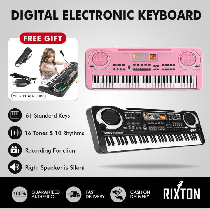 RIXTON 61 Keys Digital Piano Electronic Keyboard For Kids Electronic