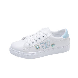 [Free Shipping] White Sneakers For Women New Spring Collection Korean Style Versatile Flat-Soled Casual Sporty Suitable For Students Breathable White Shoes