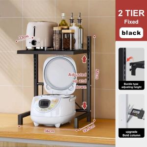 Adjustable Microwave Rack Oven Rack Rak Dapur Kitchen Rack Stainless Steel Storage Rack kitchen supply seasoning rack