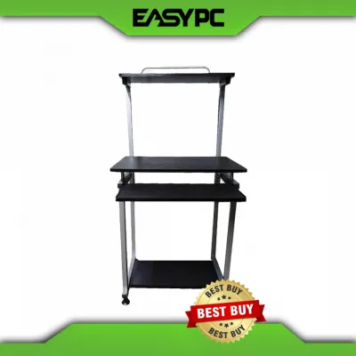 EasyPC | TBL GX468C Black Wood Computer Table T.B.L GX-468-C Desktop Table Ergonomic Gaming Table