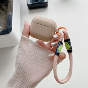 CrashStar หูฟัง AirPods ซิลิโคนสีทึบแบบนิ่มสายคล้องแบบมีเคสสำหรับ AirPods 1 2 3 AirPods Pro 2 4 InPods 12 I12หูฟังชุดหูฟังบลูทูธไร้สายเคสฝาครอบป้องกันการตก