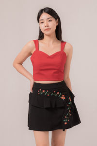 RIMINI- Bawahan Cewek Rok Celana Mini Bordir Bunga Ruffle XS-XL- Alina Skirt 85791