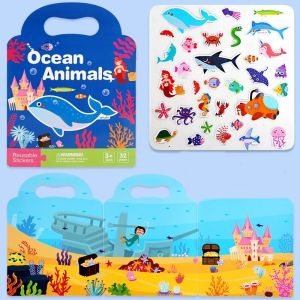 Buku Mainan Edukasi Anak Reusable Sticker Book Busy Book Buku Stiker Aktivitas Tahan Air Hadiah