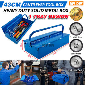 MYDIYHOME DEPOT - 43CM Heavy Duty Solid Cantilever Metal Tool Box / Kotak Perkakas Logam / 悬臂式金属工具箱 / 工具箱 / Car Workshop