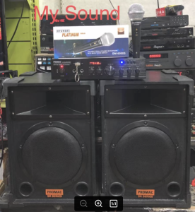 Promac speaker set SR-806 with AV-SU2530BF/hv3800 amplifier with bluetooth/FM radio/USB FREE platinum microphone