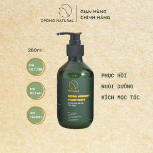 Dầu xả thảo dược kích mọc tóc ngăn rụng tóc phục hồi dưỡng tóc suông mượt chắc khoẻ thảo mộc Opono Natural 260ml