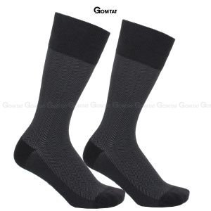 [Xả hàng] Hộp 4 đôi tất nam công sở GOMTAT mẫu sọc xương cá chất liệu cotton cao cấp thoáng khí êm chân - GOM-MIX14-CB4