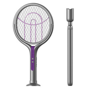[SG In Stock]Extendable Electric Mosquito Killer Swatter – Foldable Head Telescopic Handle  2-in-1 Swat & Trap Home Use