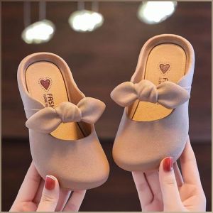 Slippers Soft Flip-flops Princess Flat Bottom Summer Bow Tie Outerwear Cartoon Style