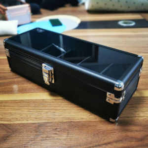5 Grids Top Quality Matte Black Aluminum Alloy Watch Case Jewelry Storage Organizer Display Box