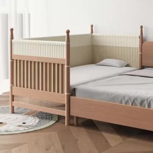 Walnut childrens bed spliced bed baby bed spliced large bed widened bed beech wood bed