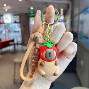 Gantungan Kunci Aksesoris Tas Karakter Lucu 3D PVC Capybara Creative Keychain JCGK72