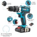 MAKITA Hand Electric Drill Heavy Duty 48V Cordless Power Impact Tools Kit with 2 Batteries with LED Light Wireless Drill. 