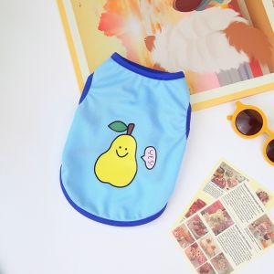 Vest pet spring and summer vest fruit strawberry pear printeautiful dog cat clothes Vest mesh breathable puppy clothes