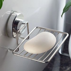 YANGS No-Drilling Vacuum Suction Cup Soap Dish Self Draining Wall Mounted Shower Soap Holder Powerful Heavy Duty Soap Tray for Kitchen Sink