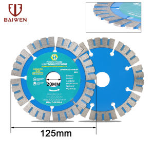 BAI WEN Lưỡi Cưa Kim Cương 5 Inch Đĩa Cắt Rãnh Chuyên Nghiệp Ướt Khô 125x20Mm Cho Đá Cẩm Thạch Gạch Bê Tông Đá Granite Đá Thạch Anh