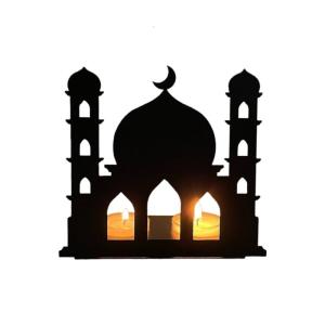 Eid Mubarak Foldable Castle Candlestick Led Wind Light Desktop Decor for New Year Birthday Wedding Party Decor