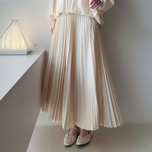 Miyake Pleated Skirt Versatile Casual High Draped Soft #5233(can match #5232)