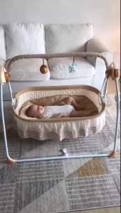 ขายดีมาก ของแท้ เปลไกวไฟฟ้า sanpaulo มีเสียงเพลง รีโมท ตั้งเวลาได้