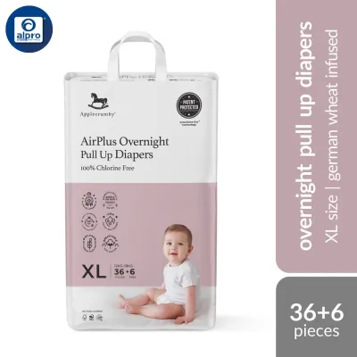 discountReady stockApplecrumby® AirPlus Overnight Pull Up Diapers (M/ L/ XL/XXL) | GreenCoreDry™ Technology