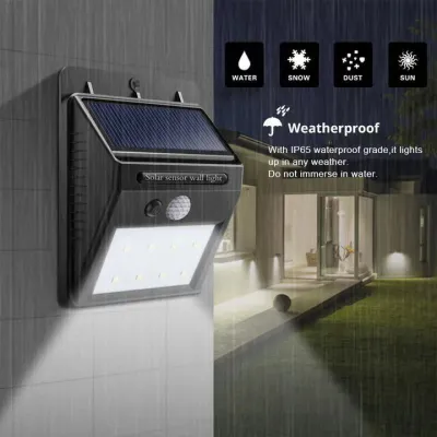 Vimite | LED Wall Lamp Solar Motion Sensor COB Light Outdoor Waterproof Security Garden Lighting Light for Balcony Gate Courtyard