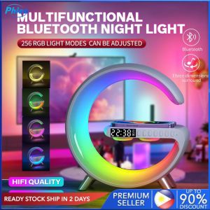 【Low Price】Multifunctional Wireless Bluetooth Speaker With Wireless Charging LED Night Lamp Compatible For IOS IPhone 8 Or Later All-in-one Machine PhIeo