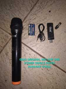 G692 ORI Mic Wireless Microphone USB POWER Singel mik Satu Mikropon UHF Mikropon Single Wireles Homi