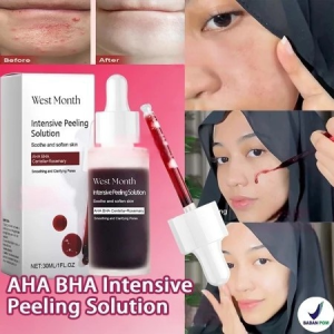 AHA&BHA Intensive Peeling Solution 30ml Whitening Revive Glowing Red Intensive Peeling Solution Serum Hydrating Eksfoliasi Wajah Pemutih Penghilang Flek Hitam Anti Penuaan Mengangkat Sel Kulit Mati Anti-Acne Mencerahkan Penghalusan Kulit Brightening Dark