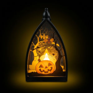Halloween decorations: pumpkin haunted house skull ambient lighting electronic candles Halloween props portable for outdoor use