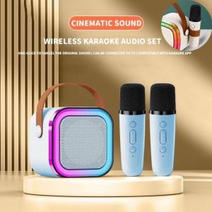 Mini Karaoke Wireless Audio Speaker Bluetooth Microphone Portable Home KTV Dual Microphone