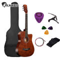 38inch Acoustic Guitar Beginner Kit Basswood Panel with Matte Finish Acoustic Guitar for Beginners. 