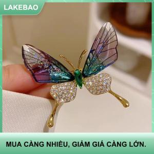 【LAKEBAO】 Chống cháy nổ bướm Trâm côn trùng Corsage phụ kiện của phụ nữ Acrylic trong suốt cánh cao cấp quần áo Pin