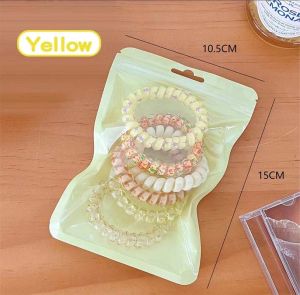 6Pcs/Set Gradient Colored Spiral Elastic Ponytail Hair Tie Telephone Wire Hair Ropes