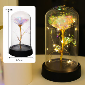 Eternal Rose Night Light LED Foil Flower Valentines Day Gift Wedding Party Decor Artificial Rose Flowers Christmas Party Decoration