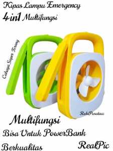 Kipas Angin Meja Portable / Kipas Lampu Emergency / Kipas Lampu Cas Super Terang Rechageable