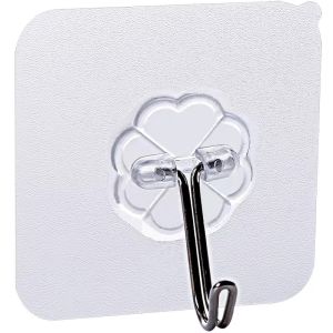 🇸🇬【SG stock】Wall Hook wall Hanger Magic Strong Hook Transparent Strong Sticky Heavy Wall Self Adhesive Clothes Hanger Hooks Reusable Suction Door Hook Bathroom Hook Towel Hanger Strong Door Holder Bag Hanger Holder for Wall Transparent Hooks