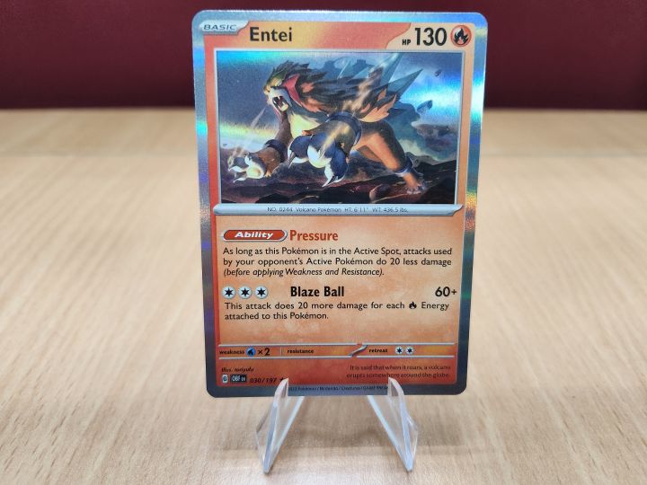 Entei Holo Rare Obsidian Flames - 30/197 - Scarlet and Violet - Pokemon Card  Singles Family Game Pokemon Card Age 8+ Pokemon Card - Lazada | Lazada PH