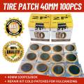 Tire patch 40mm vulcanizing repair patches kit and tools for CAR, MOTORCYCLES & BIKE. 