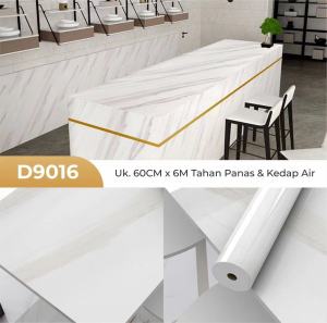 Wallpaper Dapur Alumunium Foil 6mx60cm - wallpaper dapur&lemari tv corak marmer anti air