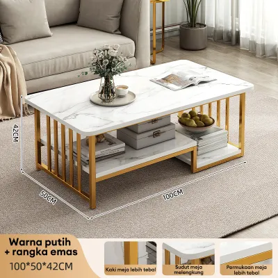 Meja Ruang Tamu Minimalis Meja Minimalis Anti Benturan MDF Meja Kopi Marmer Modern Sederhana