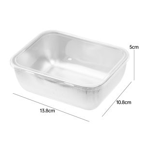 【Snuggery】316 Stainless Steel Fresh-keeping Box with Lid Household Refrigerator Food Classification Storage Box Preparation Packaging Box