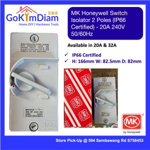 MK Honeywell Switch Isolator 2 Poles/ 4 Poles (IP66 Certified) 20A 32A