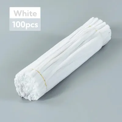 100Pcs Colored Chenille Wires Fluffy Sticks DIY Craft Fuzzy Stems Twist Wire For Children Handmade Bouquet Material Toy